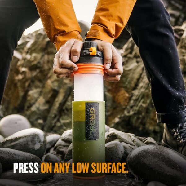 GRAYL GeoPress 24 oz Water Purifier Bottle - Filter for Hiking, Camping, Survival, Travel (Oasis Green) - Image 6