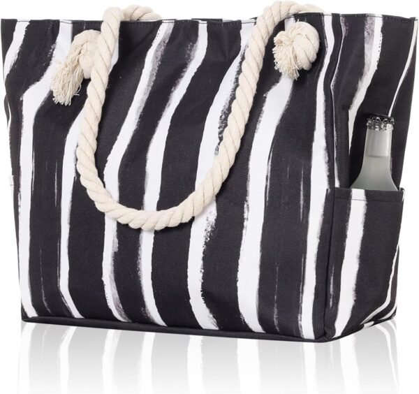 Oversized Waterproof Sandproof Beach Bag with Pockets for Travel, Gym, Swim and Beach Essentials