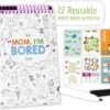 Squirrel Products Mom, I'm Bored Children's Activity Book, Fun Reusable Dry Erase Toy - Roadtrip Essentials, Word Games, Screen Free Activites for Kids Ages 3 and Up - Original Version