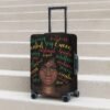 Black Woman Luggage Covers African American Woman Girl Colorful Hair with Positive Words Brown Suitcase Cover Protector Washable Travel Luggage Sleeves or Covers Fits Suitcase 18-21 Inch - Image 8