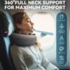 Travel Neck Pillow for Airplanes, 100% Pure Memory Foam Neck Support Pillow 360°Adjustable Full Surrounding Travel Pillow for Long Flights, Car, Train and Home Use, Dark Grey - Image 5