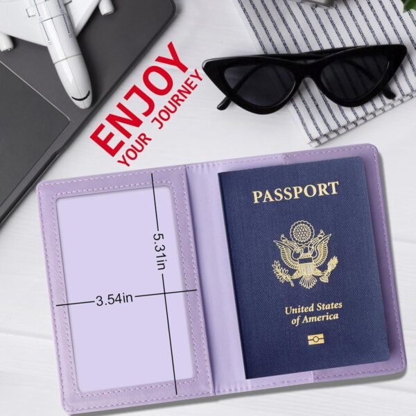 TIGARI Passport Holder for Travel, Slim Passport Cover for Women Men, Leather Passport Case Protector with Waterproof Slot, Family Vacation Plane Cruise Travel Essentials - Image 6