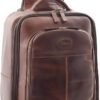 Wheeled Cabin Size Suitcase Real Brown Leather Luggage Travel Bag Trolley Carlos