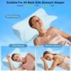 Anvo Cervical Pillow for Neck Pain Relief - Neck Pillows for Pain Relief Sleeping - Memory Foam Pillow for Neck and Shoulder Pain - Ergonomic Pillow for Side Back Stomach Sleeper-Blue Firm Queen - Image 3