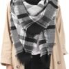Zando Womens Winter Scarf Tassel Plaid Scarf Chunky Blanket Scarves Soft Lightweight Blanket Thick Large Wrap Shawl 2 - Image 2