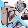 BAGSMART Expandable Carry on Luggage Airline Approved, Lightweight Carry on Suitcase with Spinner Wheels, Family Travel Suitcase with Duffle Bag - Pink - Image 3