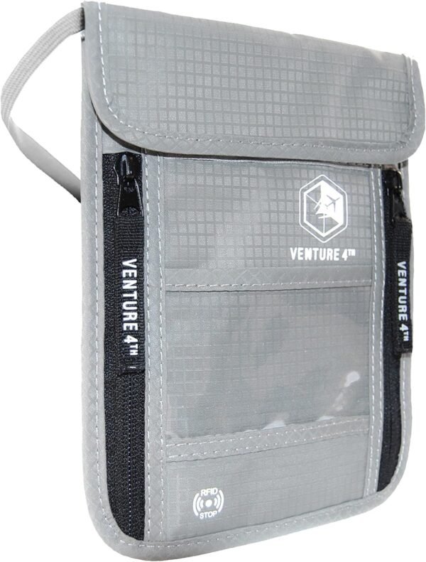 Travel Neck Wallet with RFID Blocking – Passport Holder Neck Pouch for Men and Women to Keep Documents Safe