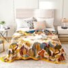 Boho Throw Blanket for Couch 100% Cotton Throw Blanket Floral Bed Blanket 80''x90'', Cotton Quilts Travel Blanket Knitted Muslin Blanket Home Decor Cozy Blankets for Women - Image 2