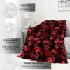 Red Skull Blanket,Gothic Horror Throw Blankets,Gifts for Women Men Boys, Lightweight Soft Fleece Cozy,for Sofa Couch Bed Room Travel,Goth Festival Halloween Decor,50x60in - Image 2