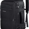 Vancropak Carry On Backpack, 40L Expandable Extra Large Travel Backpack, Flight Approved Water Resistant Luggage Suitcase Daypack, Lightweight Personal Business Weekender Bag for Men & Women, Black