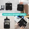 hatisan 1PC Portable Shower Caddy Dorm Room Essentials, Shower Caddy College Hanging Mesh Shower Caddy Bathroom Caddy, Shower Bag for College Shower Caddy Tote Traveling Gym Camping (Black) - Image 4