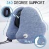 Noise-Canceling Travel Neck Pillow with 25 dB Noise Reduction, All-Round Neck Support, Suitable for Office, Home and Travel(Blue, Small Size) - Image 2