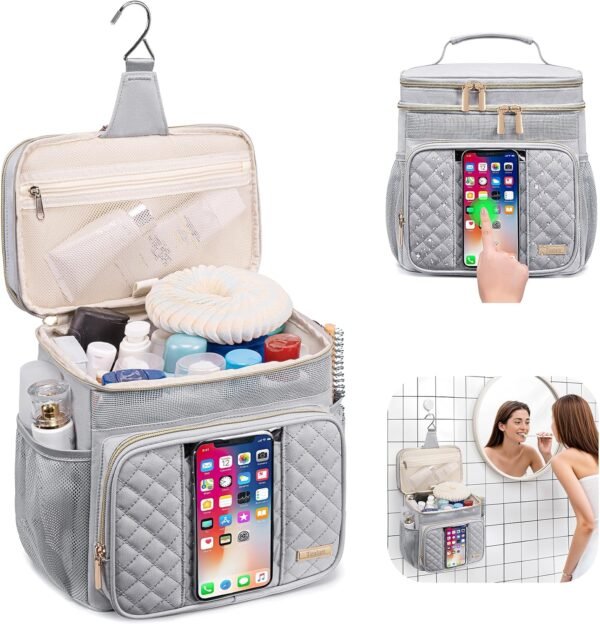 Large Toiletry Bag for Women Men,Bathroom Bag,Water Resistant Portable Shower Caddy for College Dorm,Hanging Toiletry Bags for Traveling,Gym Camping Cruise Ship Travel Essentials Shower Bag - Image 2