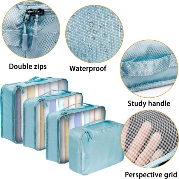Packing Cubes for Travel 8 Set Packing Cubes for Suitcases Lightweight Shoe Bag Luggage Organizer Bags Suitcase Organizer Travel Essentials - Image 5