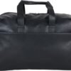 Kenneth Cole REACTION Port Stanley Duffel Pebbled Vegan Leather Carry On Shoulder Duffle Travel Bag, Black, 15" Laptop - Image 7
