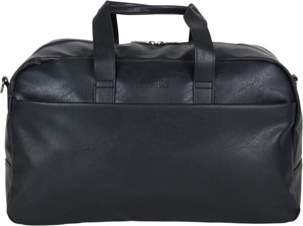 Kenneth Cole REACTION Port Stanley Duffel Pebbled Vegan Leather Carry On Shoulder Duffle Travel Bag, Black, 15" Laptop - Image 7