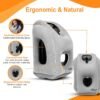 Inflatable Travel Pillow - Airplane Pillow for Neck Support on Long Flights, Buses, Cars, Office & Trains - Comes with Eye Mask, Earplugs & Portable Drawstring Bag - Grey - Image 5