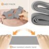 2-Pack Elastic Luggage Straps with Suitcase Bungee, Adjustable Bag Belt Travel Accessories - Gray/Orange - Image 3