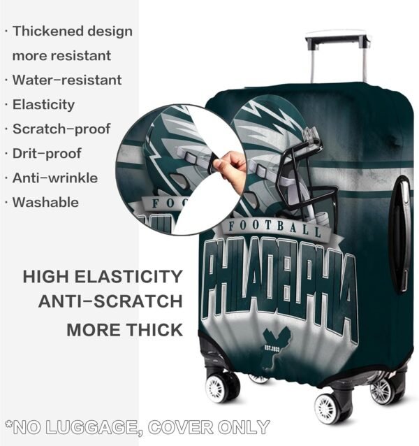 Philadelphia City Luggage Cover, Football Team Suitcase Cover for Luggage Protector Cover for Travel Business Vacation Fits 18-20 Inch Luggage - Image 2