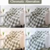 WRENSONGE Checkered Throw Blanket, Sage Green Microfiber Soft Cozy Fluffy Warm Hand Made Throw Blankets for Couch, Sofa, Chair, Bed, Camping, Picnic, Travel Lightweight Bed Blanket - 50"*70" - Image 3