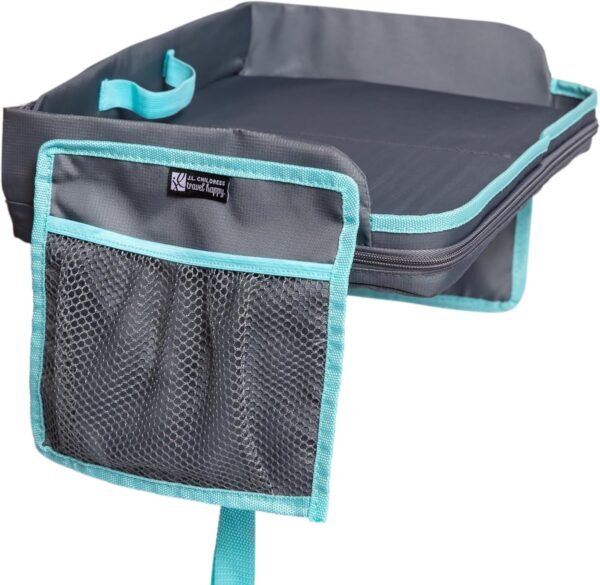 J.L. Childress 3-in-1 Travel Tray & iPad Tablet Holder, Car Seat Lap Tray for Toddlers & Kids, Grey/Teal - Image 15