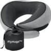FlyHugz™ Neck Travel Pillow | Memory Foam Neck Pillow for Comfort on Airplane | Compact and Ergonomic Design for Travel, Car Rides, and Home Use | Ideal for Adults and Kids