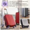 16-piece carry-on suitcase caster silicone cover, easy to install, wear-resistant and noise-proof, suitable for 8 swivel wheels silicone luggage wheel protective cover (Purple) - Image 3