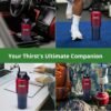Insulated Tumbler Water Bottle 32 oz for Car Cupholder with Carrier Bag & Stickers Pack, 100% Leak-Proof Spout Lid & Flip Straw Lid, Tumbler for Travel, Sport Vacuum Stainless Steel Water Bottle - Image 2