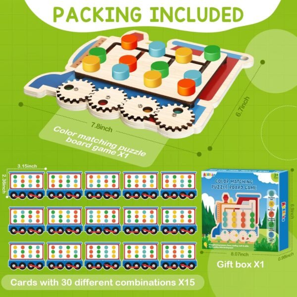 Color Matching Puzzle Toys, Travel Game for Kids Age 3 4 5 6 7 Years Old, Road Trip Essentials for Toddler, Airplane/ Car/ Camping Activity, Boys Girls Montessori Brain Teasers Game for Birthday Gifts - Image 6
