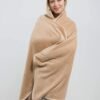 BlueHills Premium Soft Travel Blanket Pillow Airplane Blanket Packed in Soft Bag Pillowcase with Hand Luggage Belt and Backpack Clip, Compact Pack Large Blanket for Any Travel (Beige T005) - Image 4