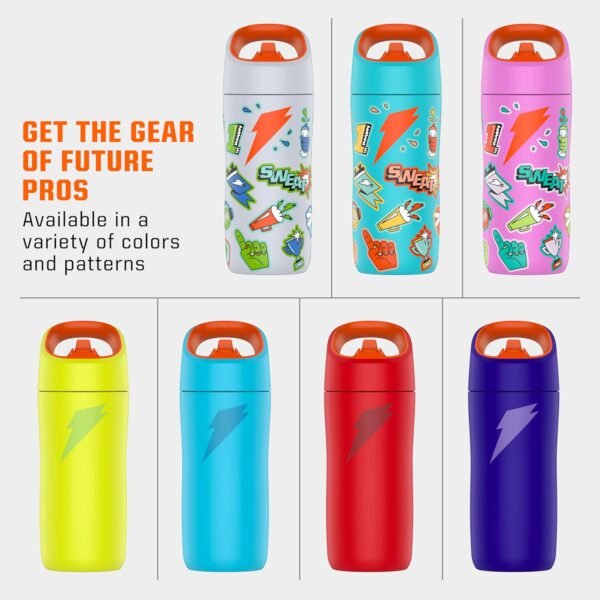 Gatorade Kids' Rookie Metal Water Bottle, 12oz, Stainless Steel Bottle, Double-Wall Insulation, Vacuum Insulated, Thermo Mug - Image 7