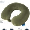 Brookstone Memory Foam Travel Neck Pillow for Vacations, Airplanes, Trains, Buses, and Cars, Size One Size, Olive - Image 2