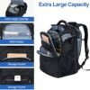 KROSER TSA Friendly Travel Laptop Backpack 18.4 inch XXXL Gaming Backpack Water-Repellent College Daypack Business Backpack with RFID Pockets & USB Port for Men/Women-Black - Image 3