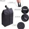 YAMIU Travel Shoe Bags Set of 4 Waterproof Nylon with Zipper for Men & Women, Black - Image 4