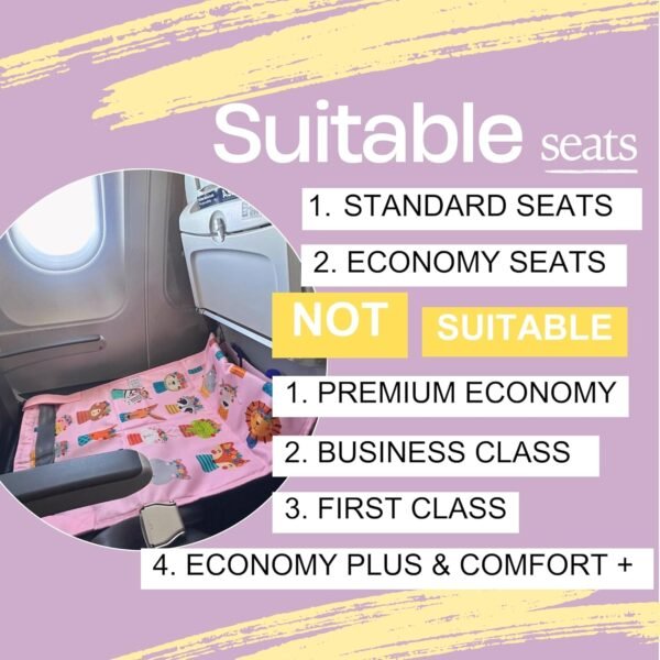 Airplane Seat Extender for Kids & Airplane Kids Bed - Toddler Airplane Bed & Baby Airplane Bed - Toddler Travel Essential I Kids Travel Essentials - Up to 4 Years of Age - Image 9