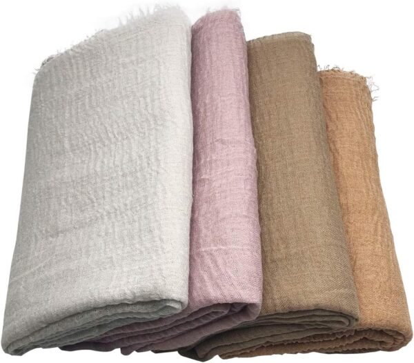 MANSHU 4PCS Women Soft Cotton Hemp Scarf Shawl Long Scarf, Scarf and Wrap, Big Head Scarf - Image 4