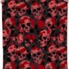 Red Skull Blanket,Gothic Horror Throw Blankets,Gifts for Women Men Boys, Lightweight Soft Fleece Cozy,for Sofa Couch Bed Room Travel,Goth Festival Halloween Decor,50x60in