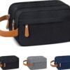 Travel Toiletry Bag for Men,Large Toiletries Bag Hanging Dopp Kit Water Resistant Shaving Bag Travel Essentials for Toiletries Accessories(Black)