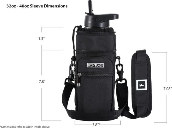 IRON °FLASK Carrier, Holder, Sleeve - Fits Insulated Stainless Steel Sports Water Bottle, Adjustable Shoulder Strap, Holder Bag Case Pouch Cover - Image 5