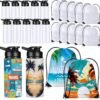 12 Set 20 oz Sublimation Aluminum Water Bottle and Sublimation Drawstring Bags Blank White Sublimation Sport Water Bottle with Drawstring Backpack for DIY Craft Travel Camping Hiking Gym