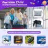 Airplane Seat Extender for Kids - Portable Toddler Travel Airplane Bed with Side Pockets,Toddler Airplane Travel Essentials, Airplane Must Have for Kids,Baby Portable Plane Bed Foot Rest for Flight - Image 6