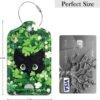 Luggage Tags for Suitcase, 2 Pack PU Leather Travel Cruise Luggage Tag with Privacy Flap, Name ID Label and Metal Loop for Women Men Girls Suitcase Baggage Bag Backpack, Cute Cat Green - Image 2