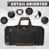 Wolhbege Duffle Bag for Travel,Mens Travel Bag & Carry On Bag for Men with Expandable Design and Luggage Sleeve –Duffel Bag for Gym, Weekender, Overnight Trips Black - Image 6