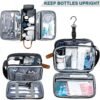 BAGSPRITE Toiletry Bag for Men, Women Travel Bag for Toiletries, Toiletry Bag Shaving Dopp Kit Organizer, Large Water-resistant Travel Bathroom Bag for Traveling, Black/Brown - Image 7