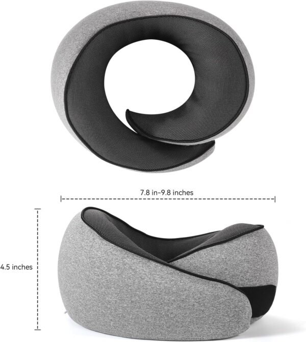 Travel Pillow, Neck Pillow Travel, Memory Foam Neck Pillow Travel Neck Pillow for Traveling, Neck Support Travel Pillows for Long Flights, Neck Travel Pillows for Airplanes, Pink - Image 6