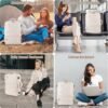Travel Backpack for Women, 17 Inch Carry On Laptop Backpack Flight Approved with 3 Packing Cubes, Mochila de Viaje Casual Daypack with USB Charging for Business, Hiking, Water Resistant, Beige - Image 2