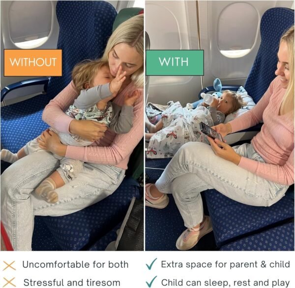 Airplane Seat Extender for Kids & Airplane Kids Bed - Toddler Airplane Bed & Baby Airplane Bed - Toddler Travel Essential I Kids Travel Essentials - Up to 4 Years of Age - Image 3