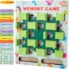 Matching Memory Game for Kids Age 3 4 5 6 7 8 Year Old, Wooden Board Game Travel Toys for Boys Girls, Fun Road Trip Essentials/Airplane Activity/Camping Game,Toddler Christmas Birthday Gifts