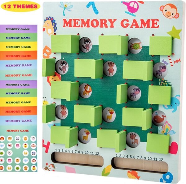 Matching Memory Game for Kids Age 3 4 5 6 7 8 Year Old, Wooden Board Game Travel Toys for Boys Girls, Fun Road Trip Essentials/Airplane Activity/Camping Game,Toddler Christmas Birthday Gifts