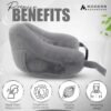 Modern Advantage Inflatable Travel Neck Pillow - Traveling Support for Head, Neck, Chin, and Shoulder When Sleeping on Airplane, Train, Car, Bus - Compact, Easy to Inflate and Deflate (Gray) - Image 5